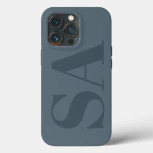 Funda Para iPhone 13 Pro Azul Acuarela Rústico Polvoriento Minimalista Cont