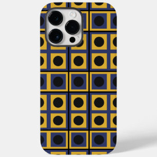 Funda Para iPhone 14 Pro Max De Case-Mate Azul Amarillo Negro Cuadrado Círculo Geométrico