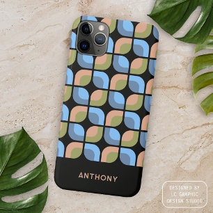 Funda Para iPhone 15 Pro Max Azul Beige Verde Negro Patrón de Arte Moderno de M