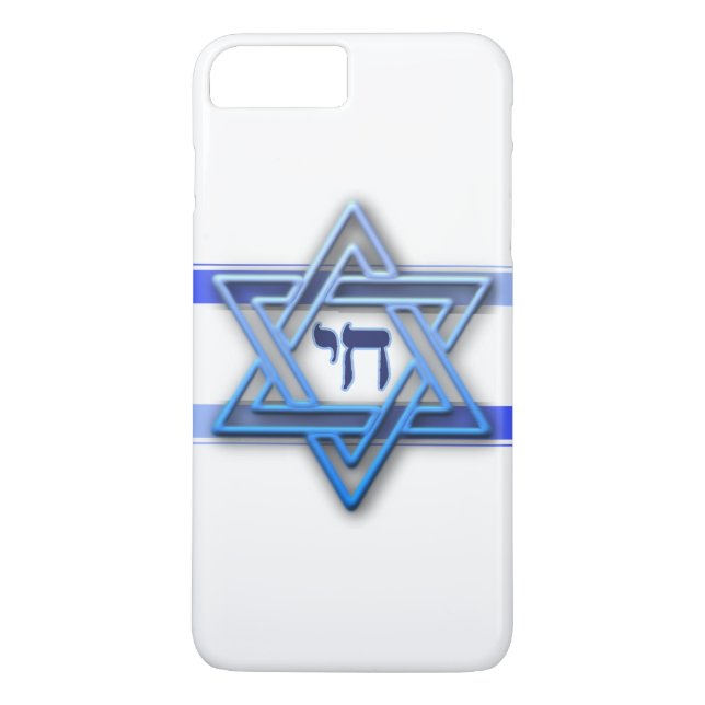 Funda De Case-Mate Para iPhone Azul Blanco y la Estrella de David (Reverso)