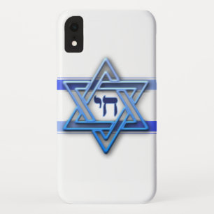 iPhone XR Azul Blanco y la Estrella de David - Funda para iP