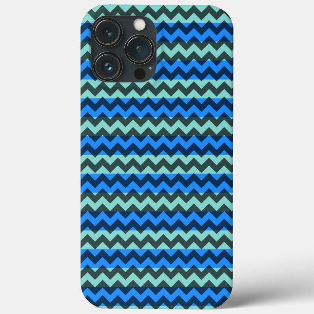 Funda De Case-Mate Para iPhone Azul Chevron Zigzag (Reverso )