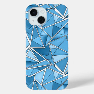 Funda Para iPhone 15 Azul cielo y formas geométricas azules patrón mode