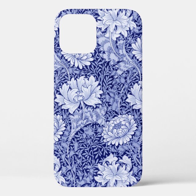 Funda De Case-Mate Para iPhone Azul crisantemo, William Morris (Reverso )