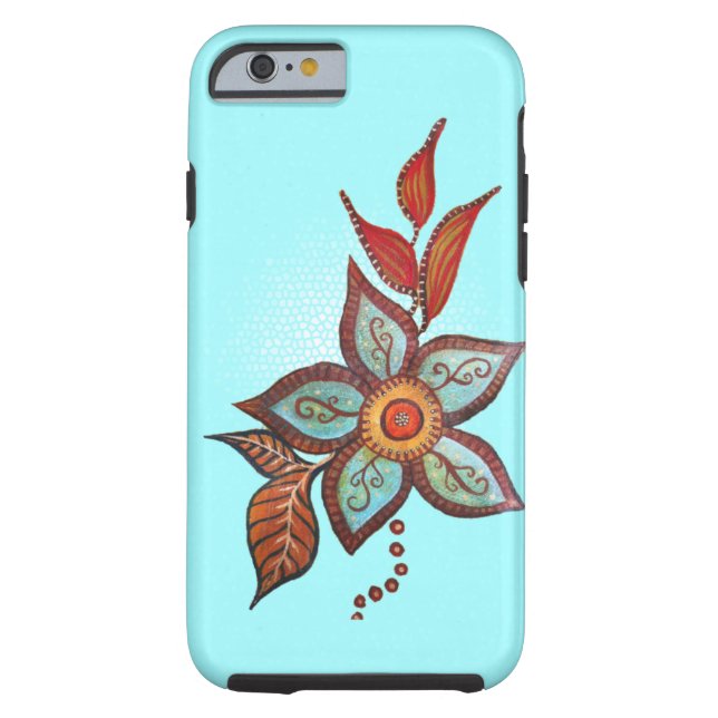 Funda De Case-Mate Para iPhone Azul de Boho (Reverso)