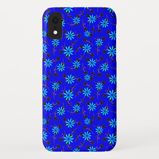 Funda De Case-Mate Para iPhone Azul de cobalto floral 4Annie (Reverso)