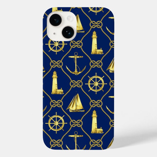 Funda De Case-Mate Para iPhone Azul de oro naumático (Reverso )