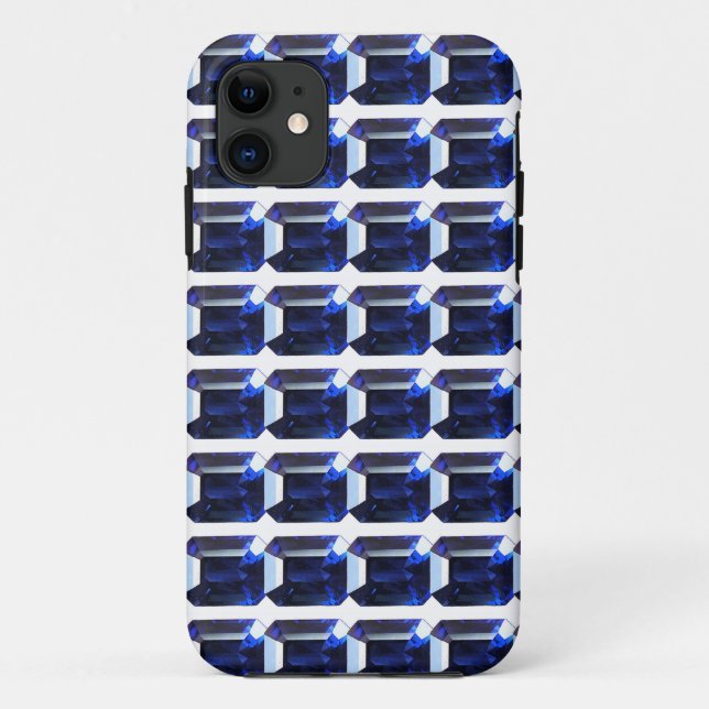 Funda De Case-Mate Para iPhone Azul de zafiro rectangular (Reverso)