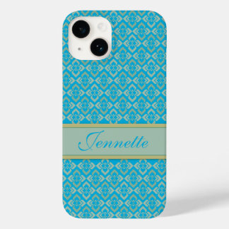 Funda Para iPhone 14 De Case-Mate Azul del nombre inspirado en la costura