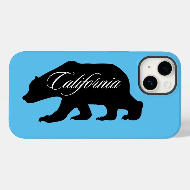 Funda De Case-Mate Para iPhone Azul del oso estatal de California (Reverso (Horizontal))
