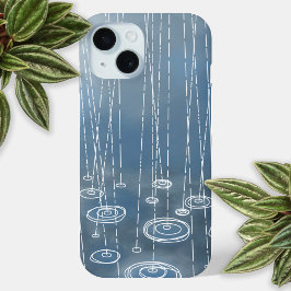 Funda Para iPhone 15 Azul del tiempo de lluvia