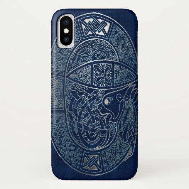 Funda De Case-Mate Para iPhone Azul Dragón Celta (Reverso)