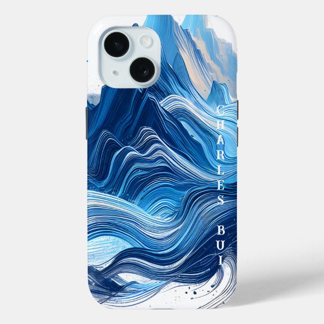 Funda De Case-Mate Para iPhone Azul energético para los entusiastas del deporte (Reverso )