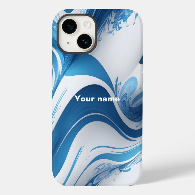Funda De Case-Mate Para iPhone Azul energético para los entusiastas del deporte (Reverso )