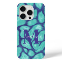 Azul Femenino y Estampado Animal de Leopardo Turqu
