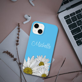 Funda Para iPhone 14 De Case-Mate Azul floral de Daisies de moda