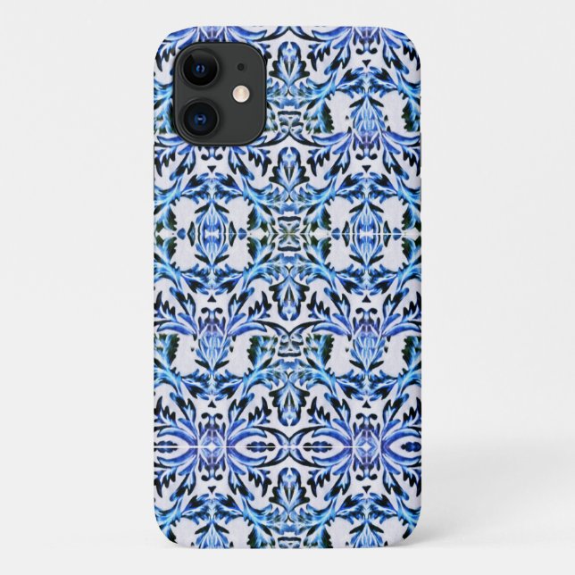 Funda De Case-Mate Para iPhone Azul hoja perdida (Reverso)