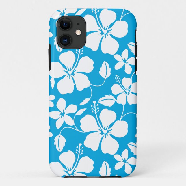 FUNDA DE Case-Mate PARA iPhone AZUL HULA (HIBISCO) HAWAIIAN (Reverso)
