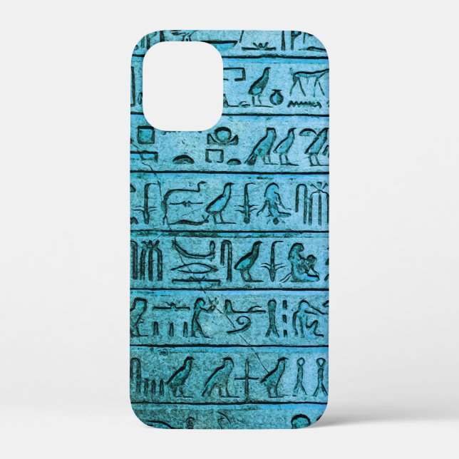 Funda De Case-Mate Para iPhone Azul jeroglífico egipcio antiguo (Reverso )