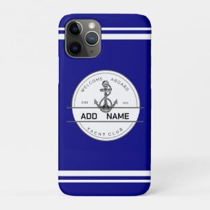 Funda Para iPhone 11 Pro Azul marina Ancla náutica club de yates barco mari