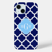 Azul Marino Blanco Marroquí #5 Azul Cielo Monogram