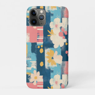 Funda Para iPhone 11 Pro Azul Marino Coral Turquesa Bloque Floral Color