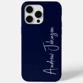 Funda Para iPhone 15 Pro Max Azul marino monogramado
