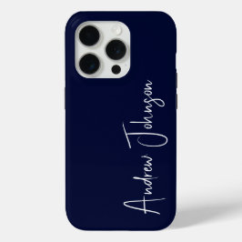 Funda Para iPhone 15 Pro Azul marino monogramado