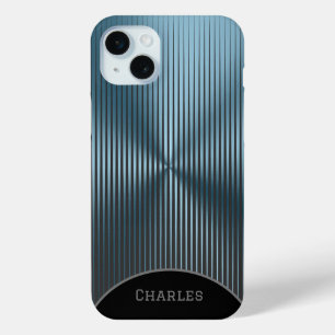 Funda Para iPhone 15 Mini Azul metálico personalizado y negro