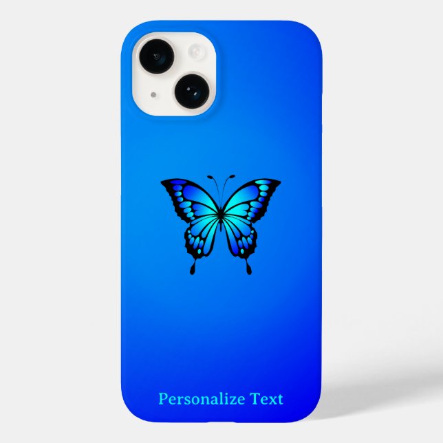 Funda De Case-Mate Para iPhone Azul mínimo en mariposa azul (Reverso )