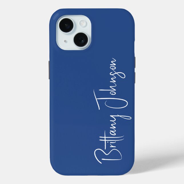 Funda De Case-Mate Para iPhone Azul monogramado (Reverso )