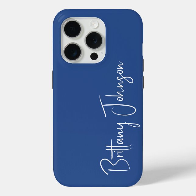 Funda De Case-Mate Para iPhone Azul monogramado (Reverso )