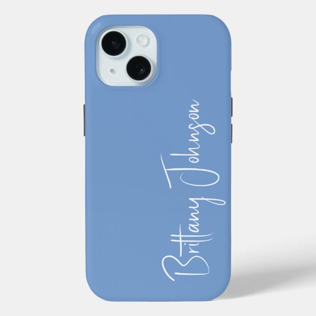 Funda De Case-Mate Para iPhone Azul monogramado (Reverso )