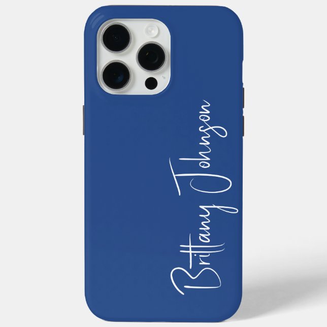 Funda De Case-Mate Para iPhone Azul monogramado (Reverso )