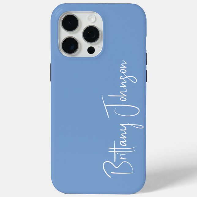 Funda De Case-Mate Para iPhone Azul monogramado (Reverso )