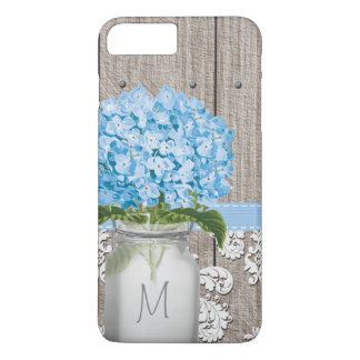 title_seo2 Azul monogramado Hydrangea Mason Jar