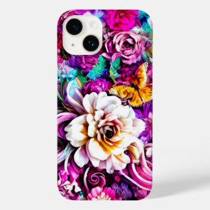 Funda Para iPhone 14 De Case-Mate Azul morado rosa azul Verde azulado Jardín blanco 