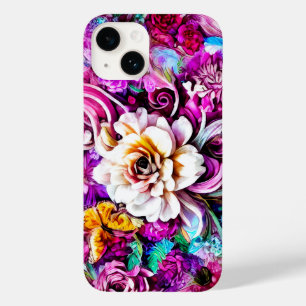 Funda Para iPhone 14 De Case-Mate Azul morado rosa azul Verde azulado Jardín blanco