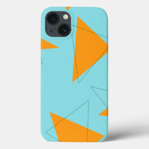 Funda Para iPhone 13 Azul, naranja, fresco, de moda, moderno patrón tri