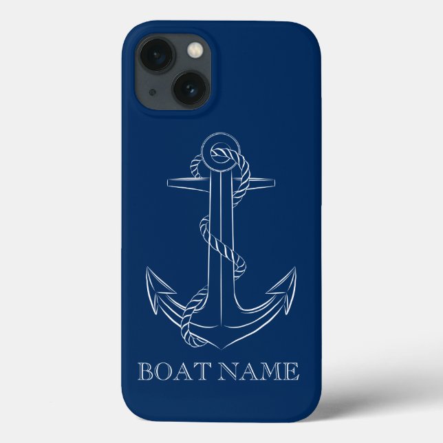 Funda De Case-Mate Para iPhone Azul Nautical Spirit Anchor Navy (Reverso)