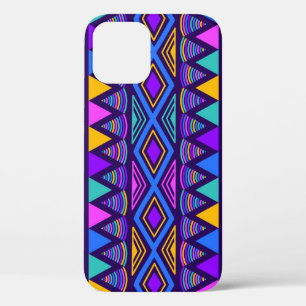 Funda Para iPhone 12 Azul neón: Patrón Navajo tribal