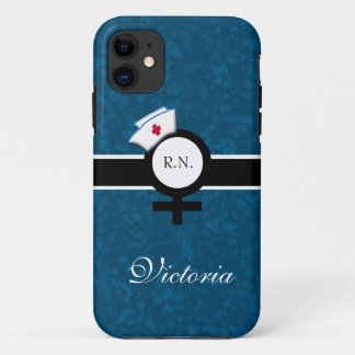 Funda Para iPhone 11 Azul oceánico+Rótulo femenino+Casquillo/nombre de