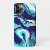 Azul océano Verde azulado Swift Marble Fluid Art