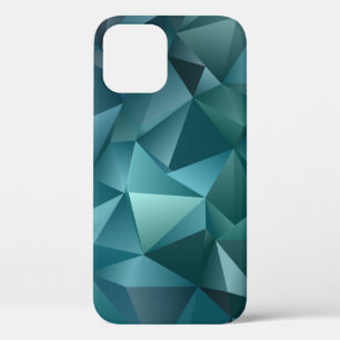 Funda Para iPhone 12 Azul oscuro, patrón vintage verde con cristales,