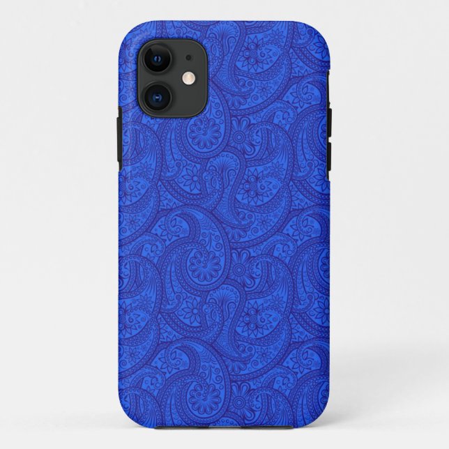 Funda De Case-Mate Para iPhone Azul Paisley (Reverso)