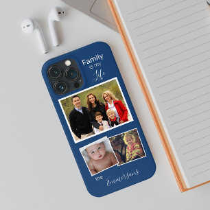 Funda Para iPhone 13 Azul personalizado de Collage de fotos familiar