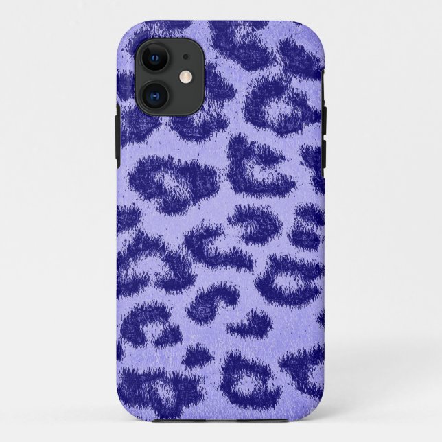 Funda De Case-Mate Para iPhone Azul Púrpura Leopardo Imprimir Piel (Reverso)