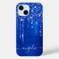 Azul Real Brillo Goteo Glam Femenino Firma