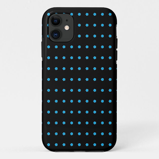 Funda De Case-Mate Para iPhone azul sobre patrón negro (Reverso)