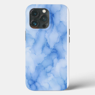 Funda Para iPhone 13 Pro Azul Suave Abstracto de Acuarela